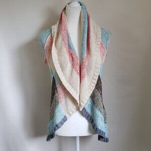 Colorblock Knit Colorblock Open Cardigan CABI Size Small Boho Aztec Western